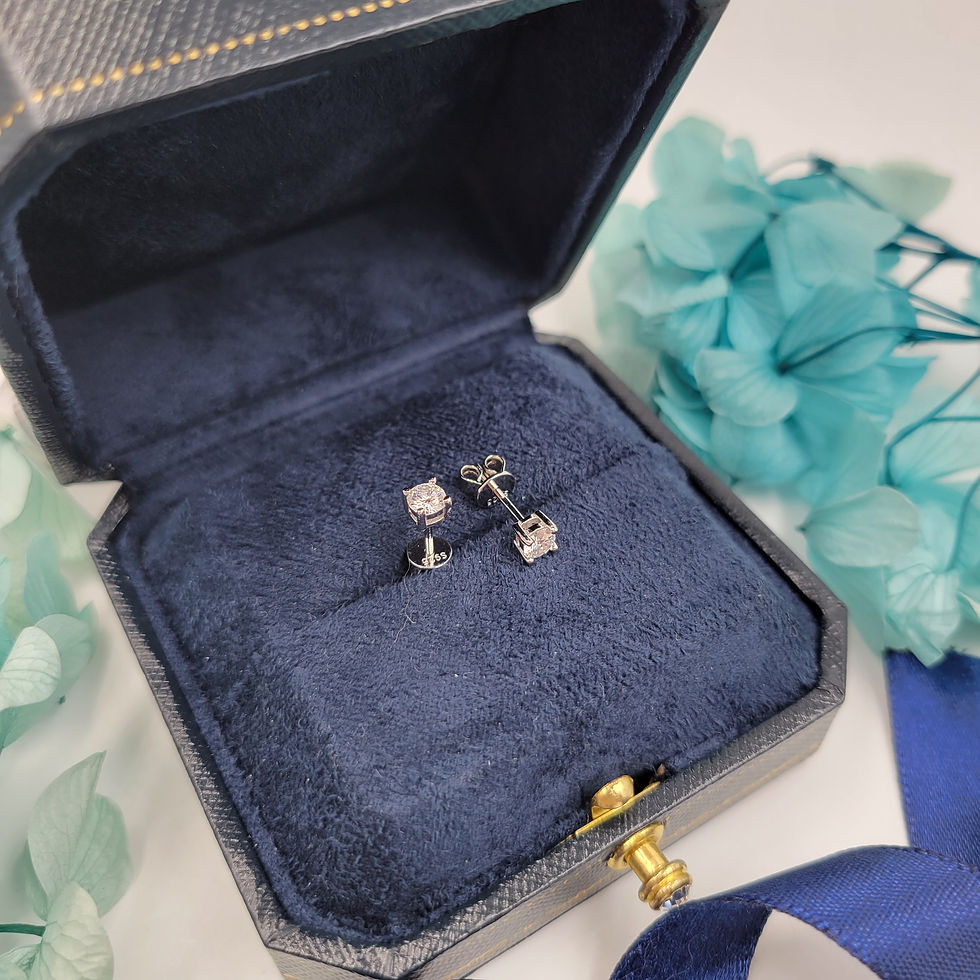 Thumbnail: ME148 - 0.6 Carat Round Cut Moissanite Stud Earrings - 60份圓形莫桑石耳釘