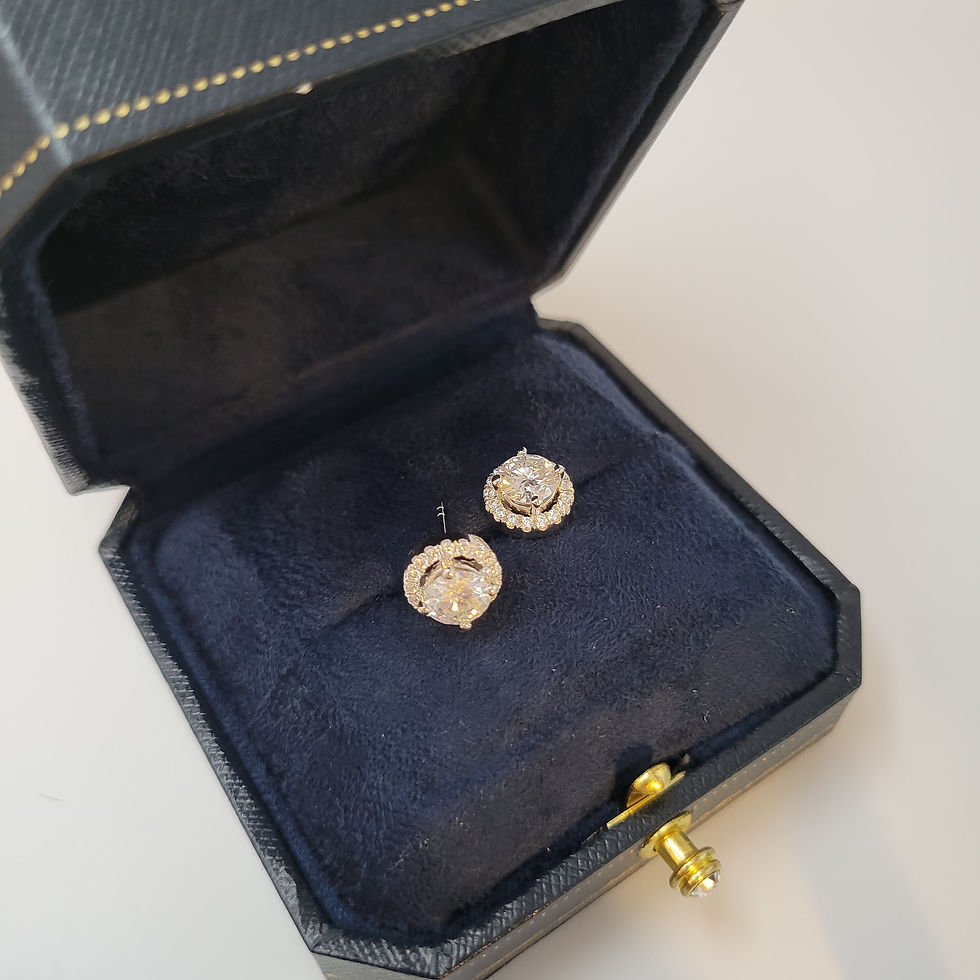 Thumbnail: ME4- 2 Carat Round Cut Moissanite Halo Stud Earrings -2卡圓形莫桑石圍石耳釘
