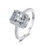 Thumbnail: MR247 - 2 Carat Radiant Cut Moissanite Halo Pave Ring - 2卡明亮切割莫桑石圍石伴碎鑽戒