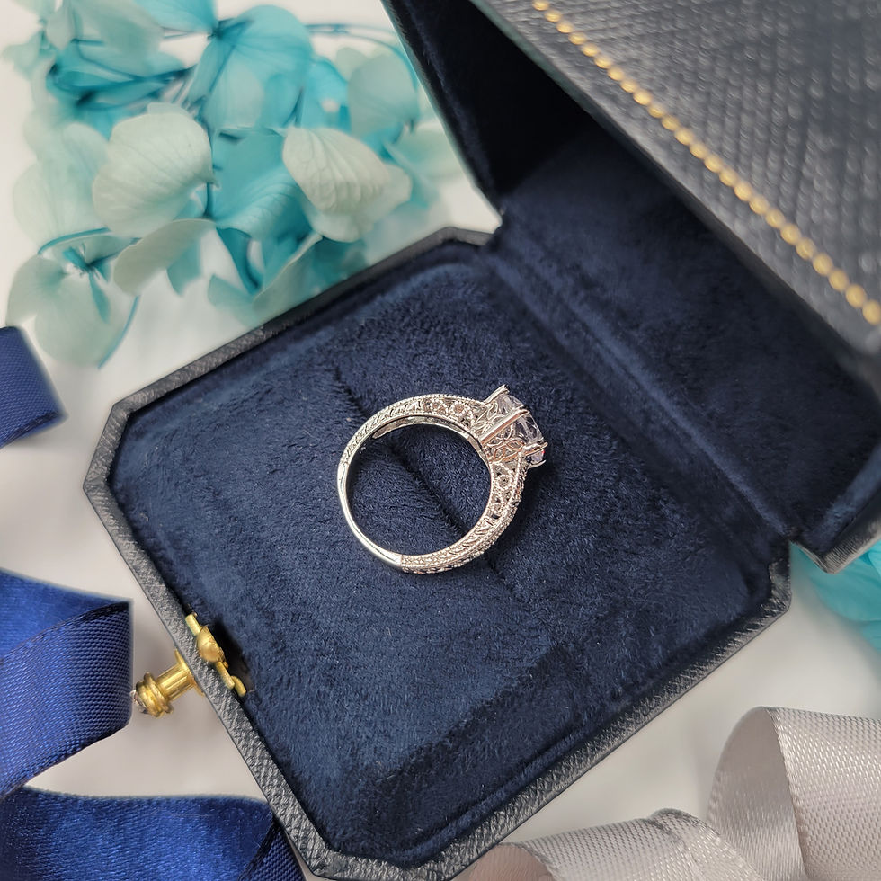 Thumbnail: MR253 - 2.75 Round Cut Moissanite Vintage Solitaire - 2.75卡圓形莫桑石復古單石戒指
