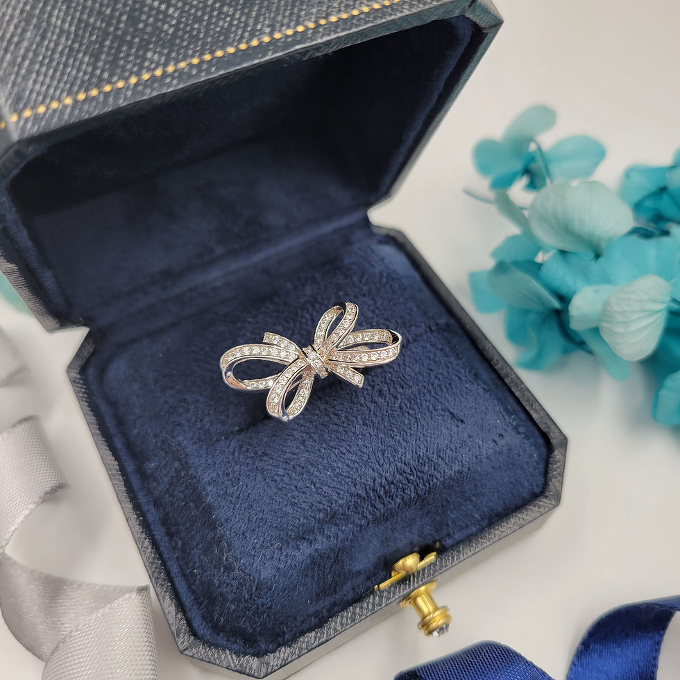 MR118 - Moissanite Ribbon Ring - 莫桑石蝴蝶結戒指