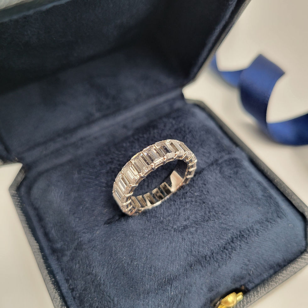 MR268 - Emerald Cut Moissanite Eternity Band - 祖母綠形切割永恆戒