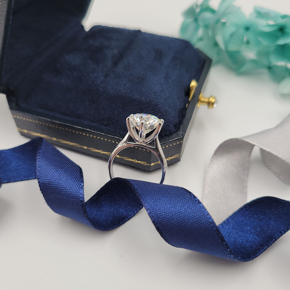 Thumbnail: MR102 - 5 Carat Round Cut 6-prong Moissanite Solitaire - 5卡圓形六爪莫桑石戒指