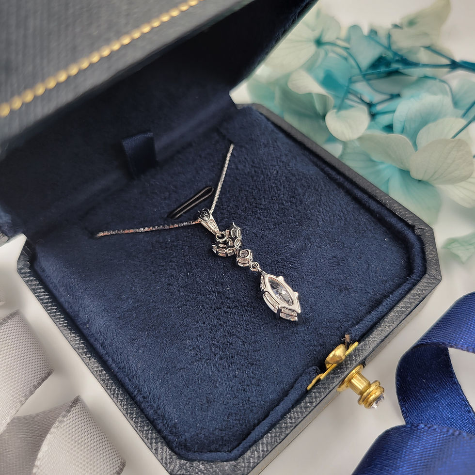 Thumbnail: MN22 -2 Carat Marquise Cut Moissanite Necklace -2卡欖尖形莫桑石頸鏈