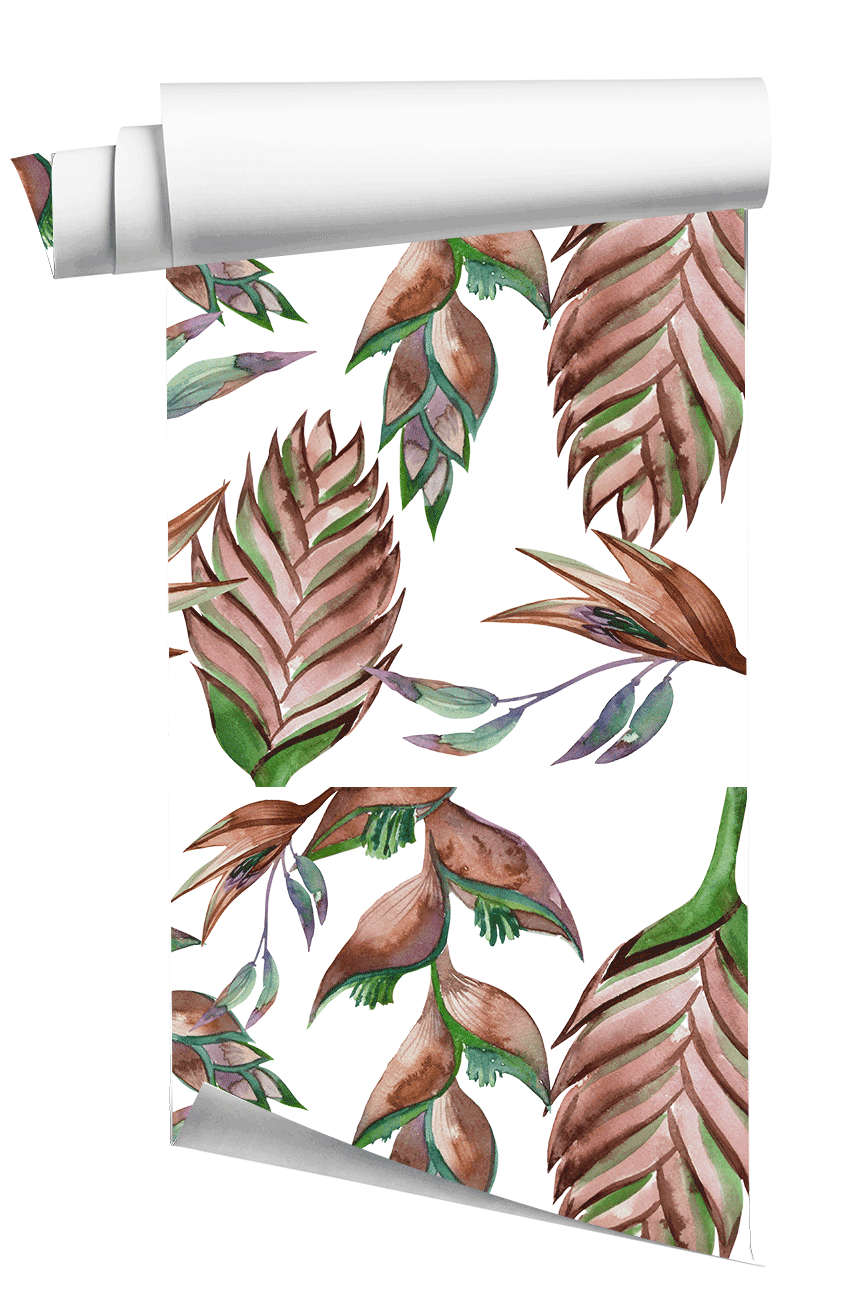 Ginger Floral White Wallpaper