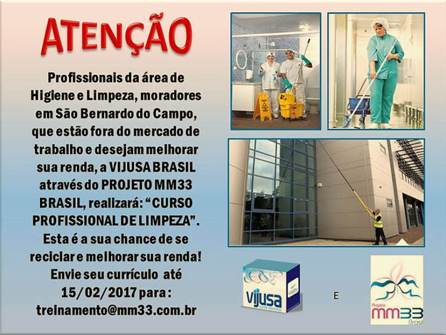 CURSO GRATUITO: "CURSO PROFISSIONAL DE LIMPEZA"