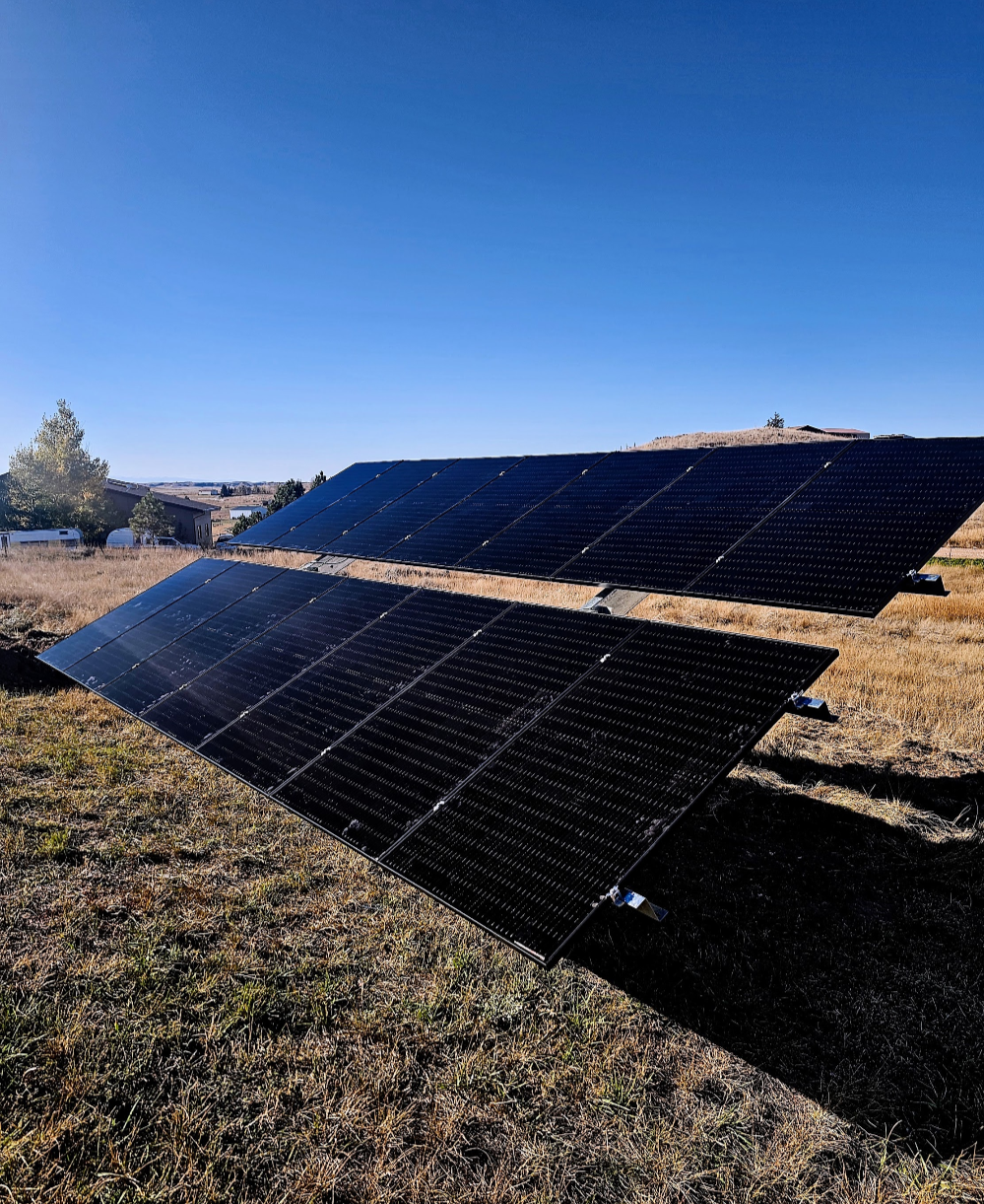 Two-row ground-mounted solar installation