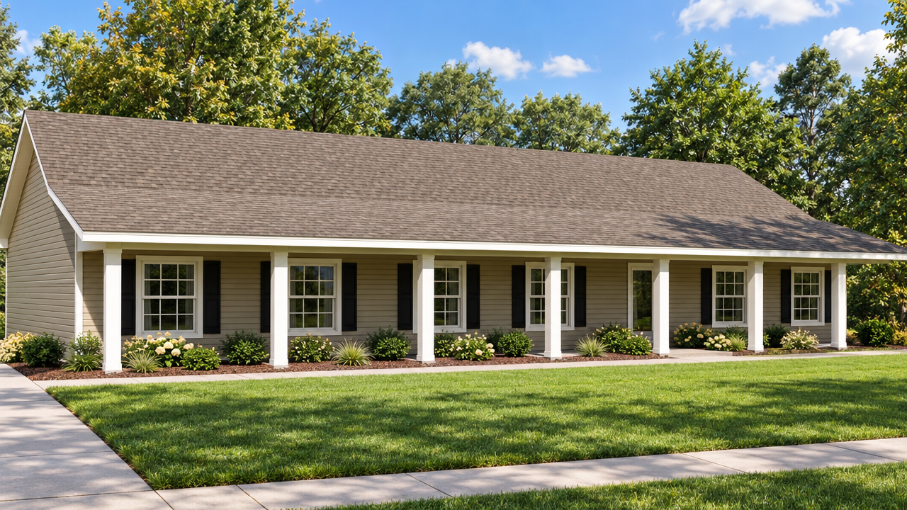 The Whigham home plan exterior rendering by Quality Family Homes