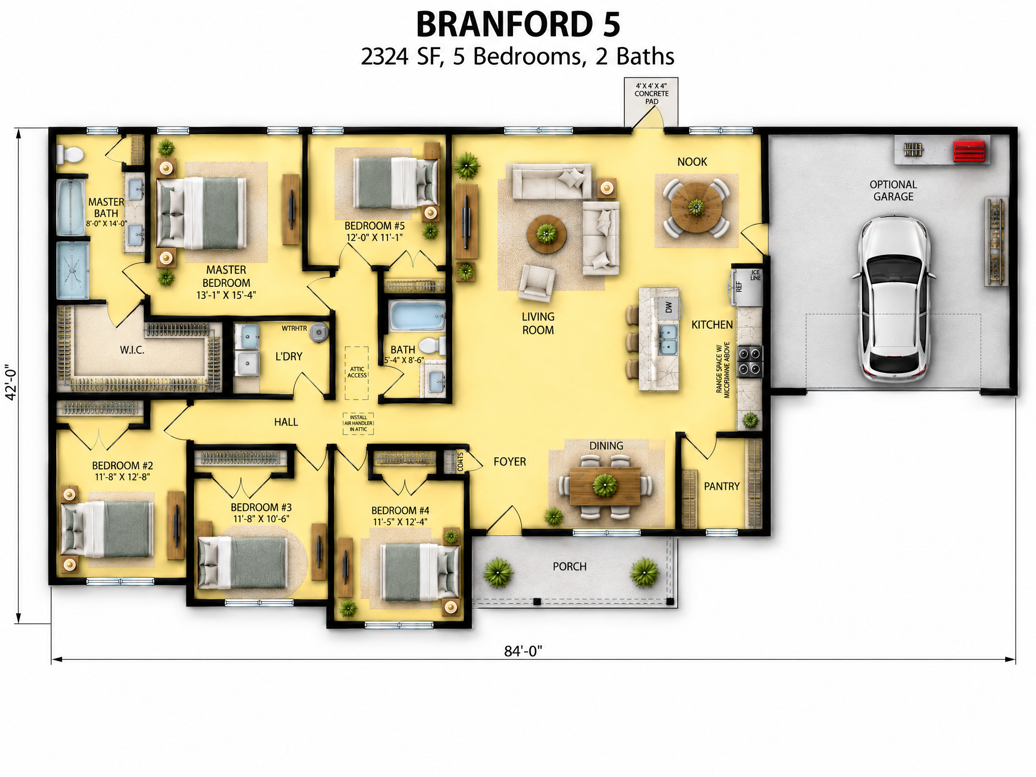 The Branford 5 floor plan by Quality Family Homes
