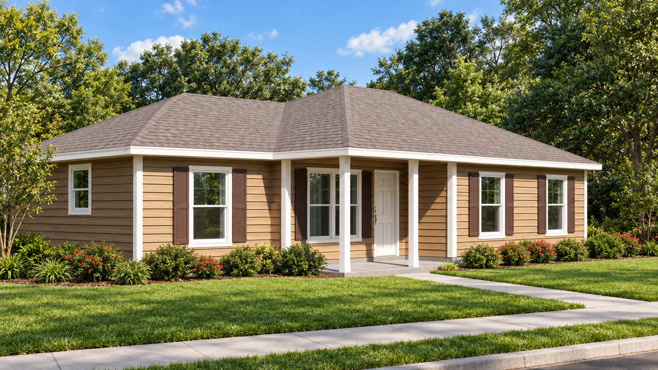 The Oglethorpe home plan exterior rendering by Quality Family Homes