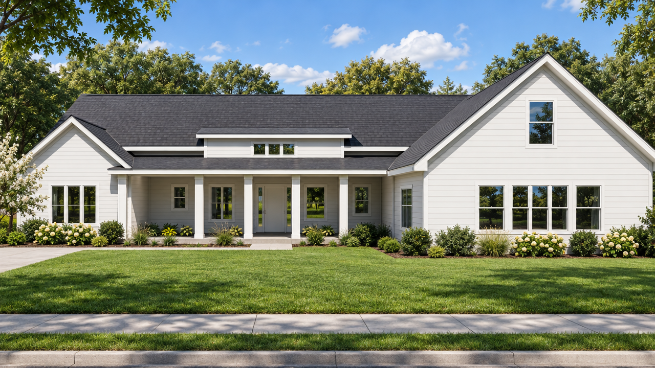 The Marietta home plan exterior rendering by Quality Family Homes