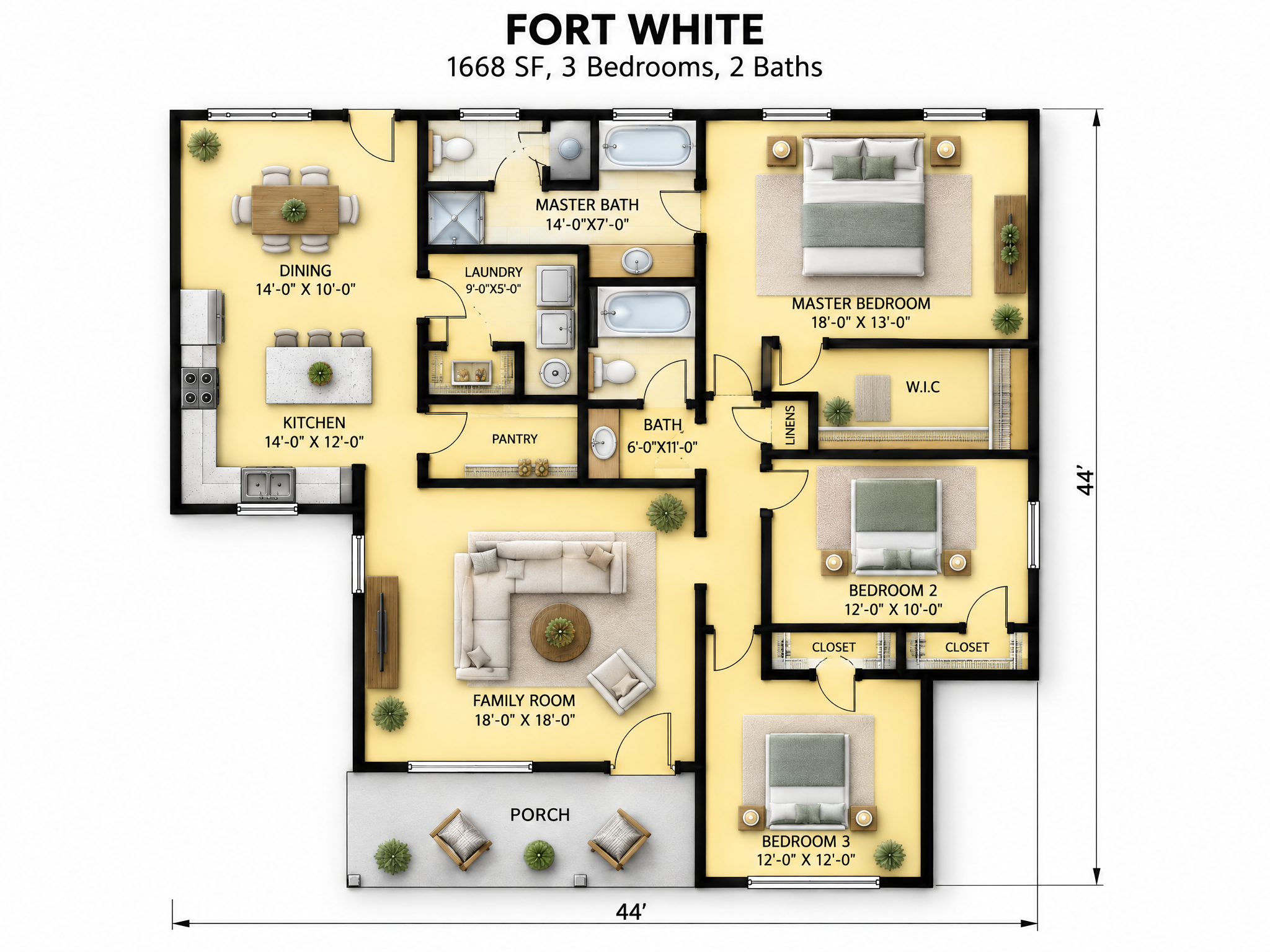 The Fort White floor plan by Quality Family Homes