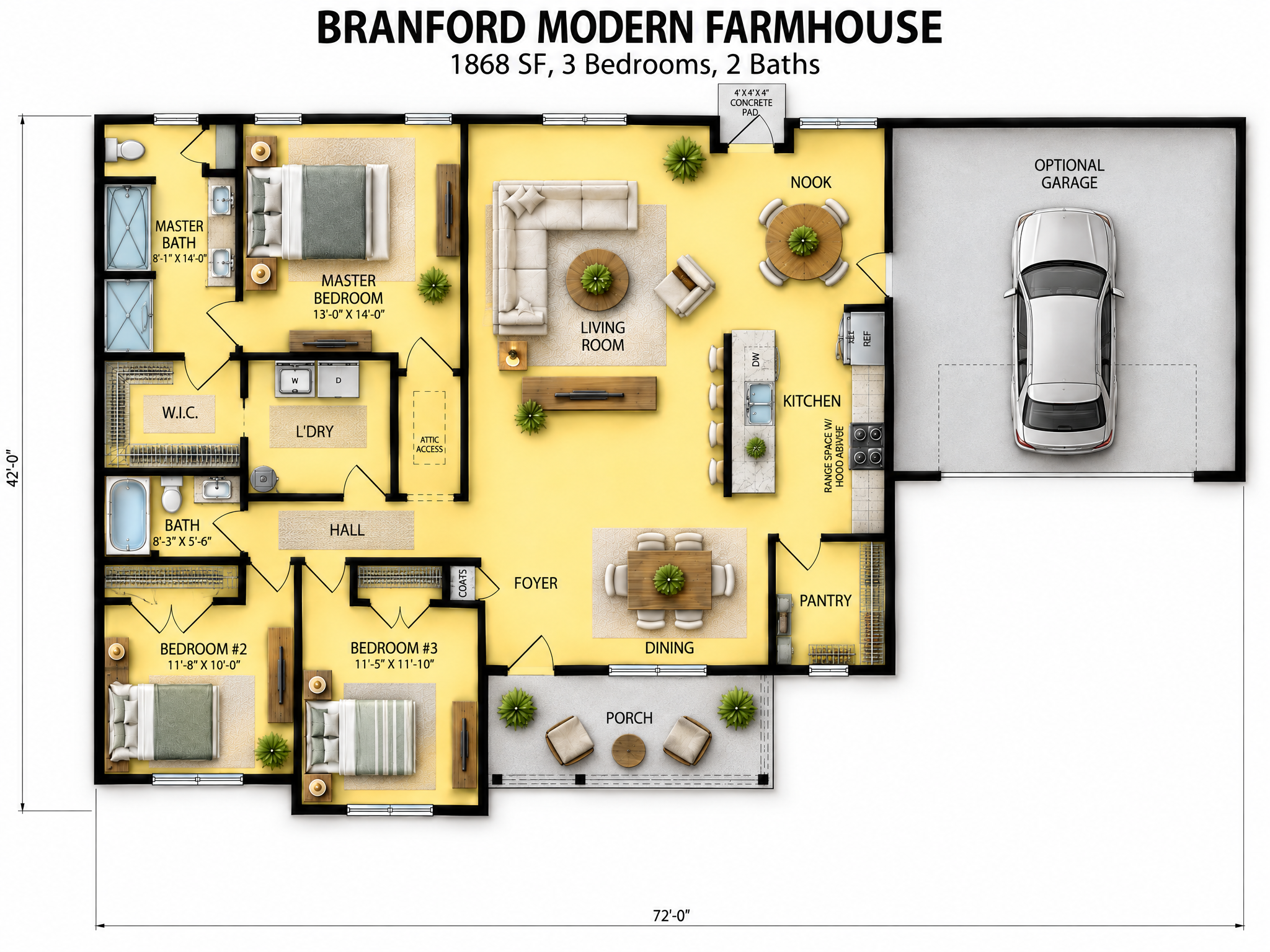 The Branford Modern Farmhouse floor plan by Quality Family Homes