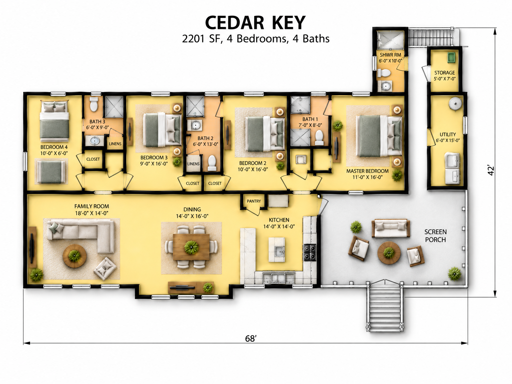 The Cedar Key floor plan by Quality Family Homes