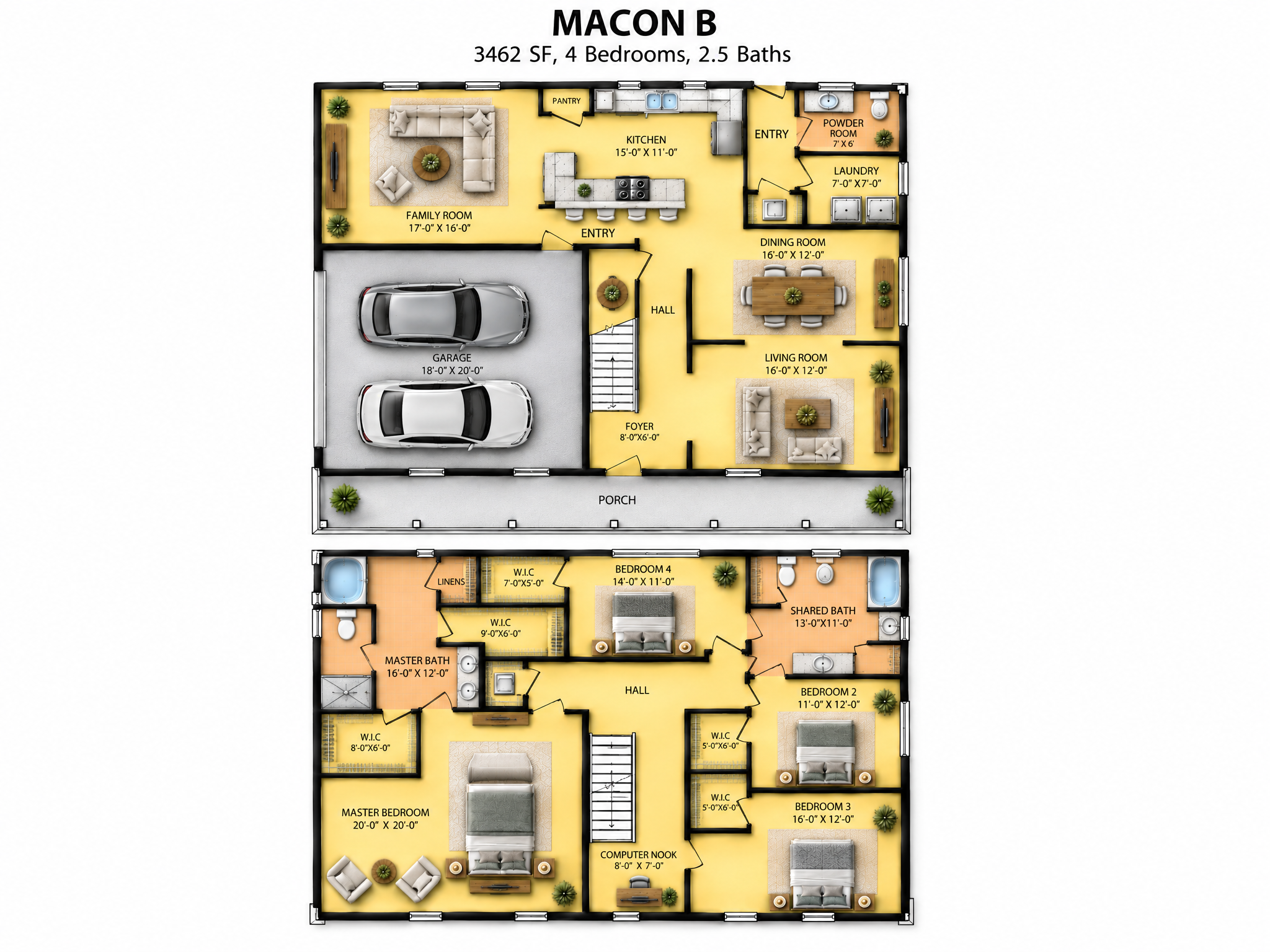 The Macon B floor plan by Quality Family Homes