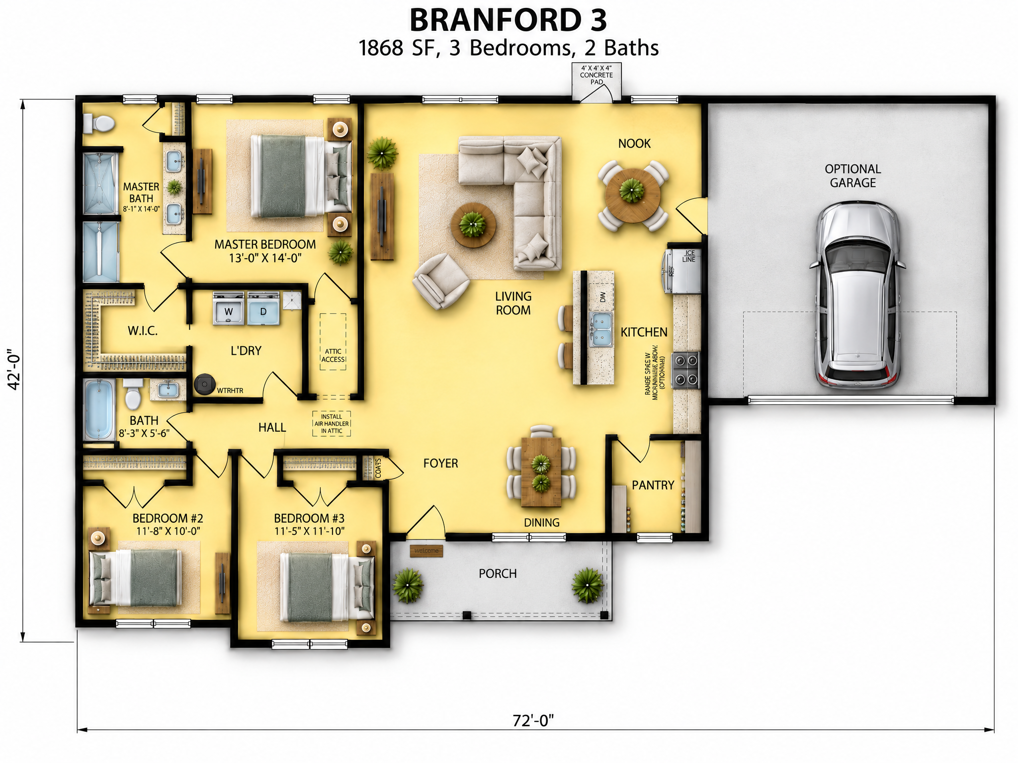 The Branford 3 floor plan by Quality Family Homes
