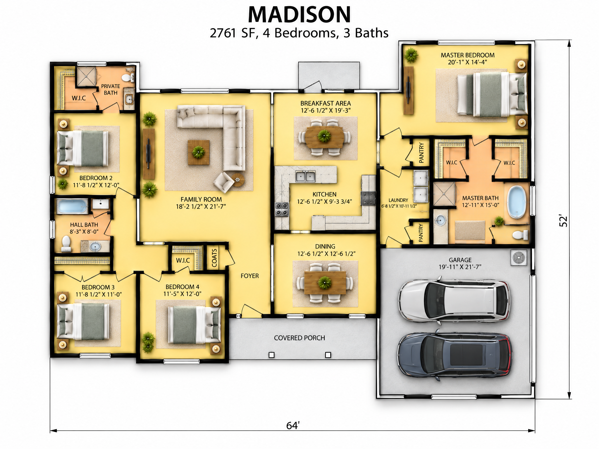 The Madison floor plan by Quality Family Homes