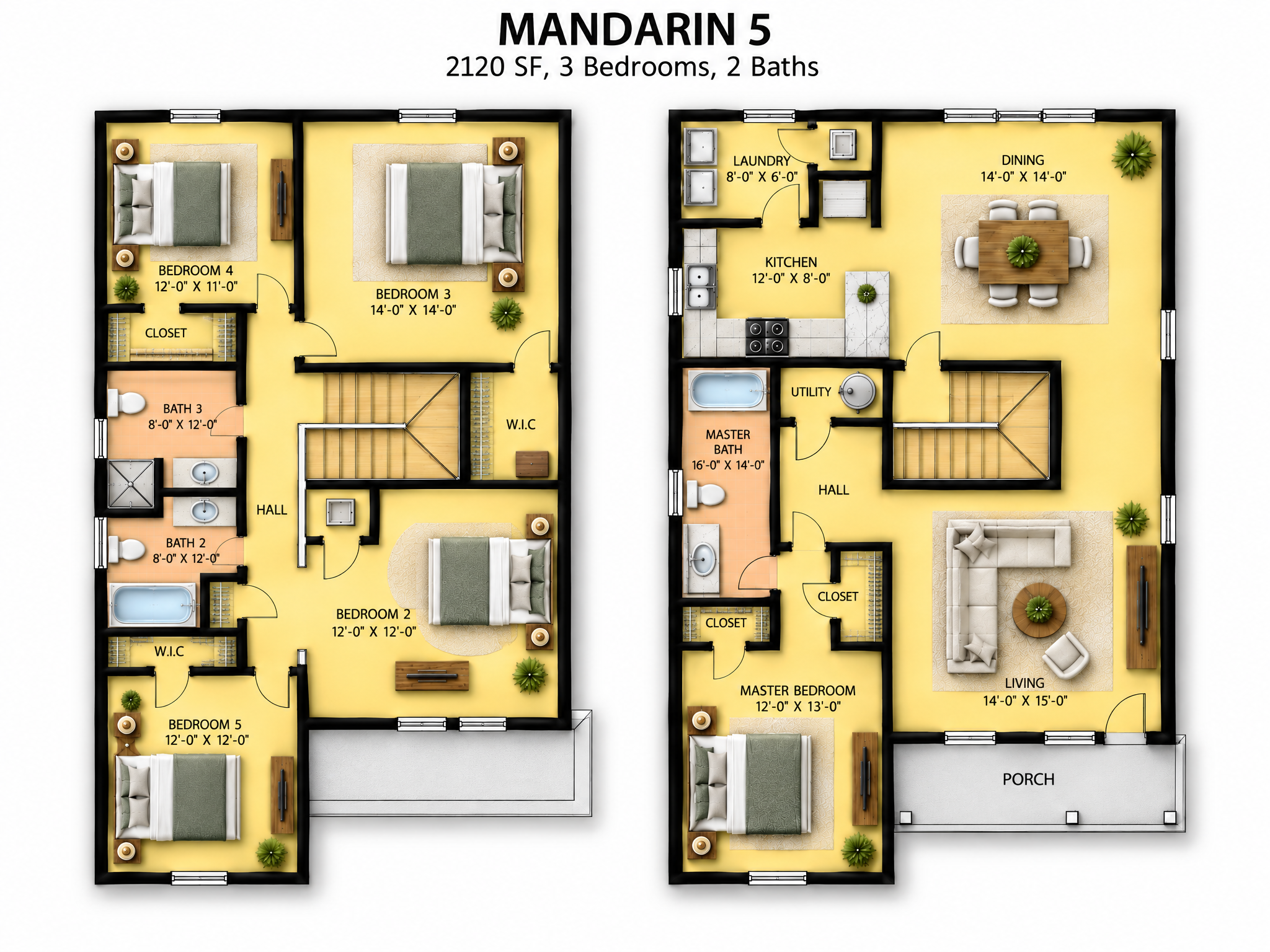 The Mandarin 5 floor plan by Quality Family Homes