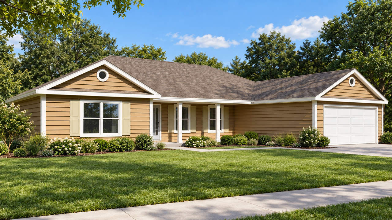 The Bradway home plan exterior rendering by Quality Family Homes