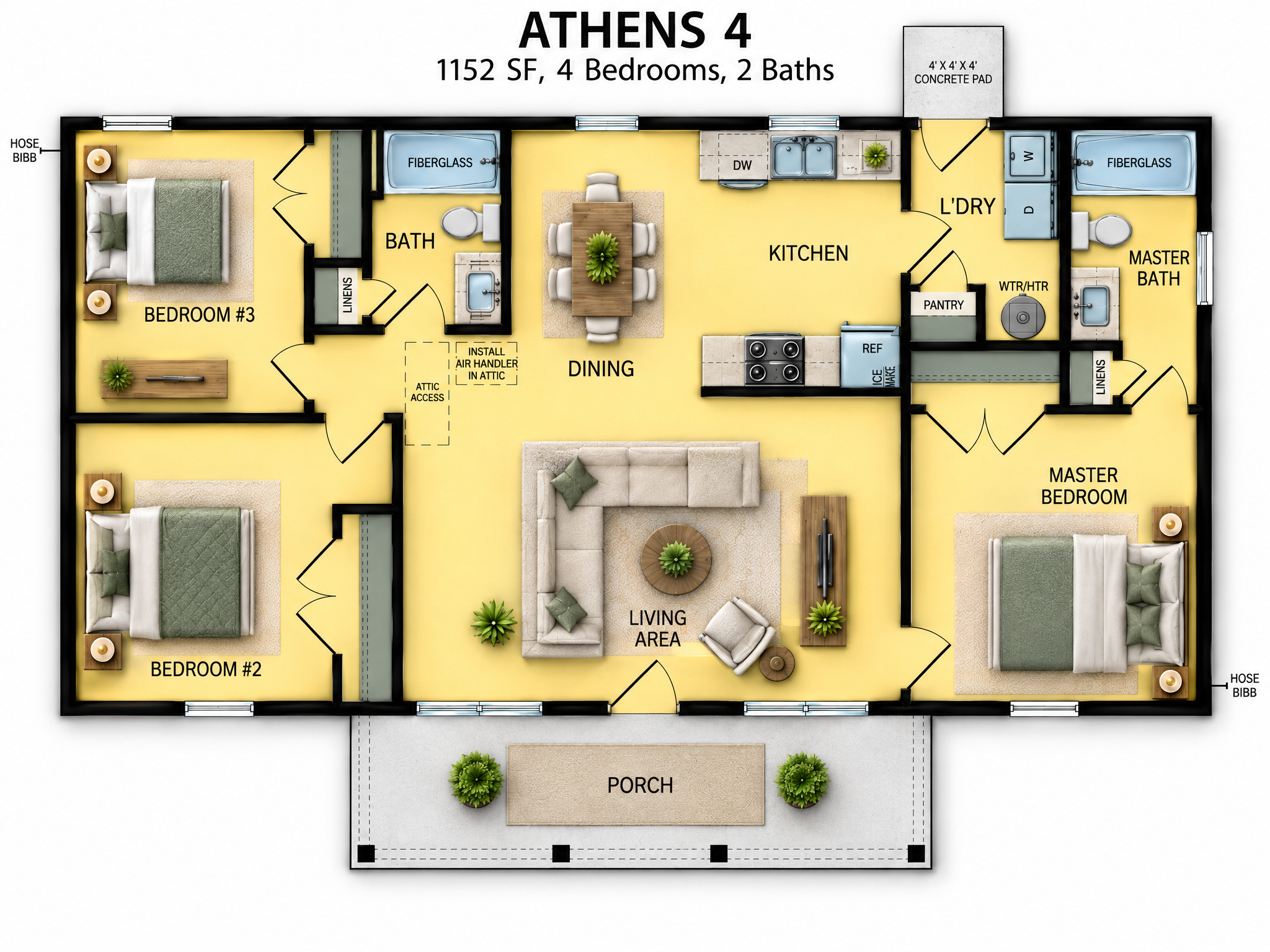 The Athens 4 floor plan by Quality Family Homes