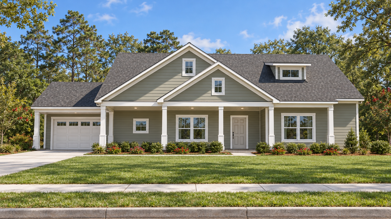 The Douglasville home plan exterior rendering by Quality Family Homes