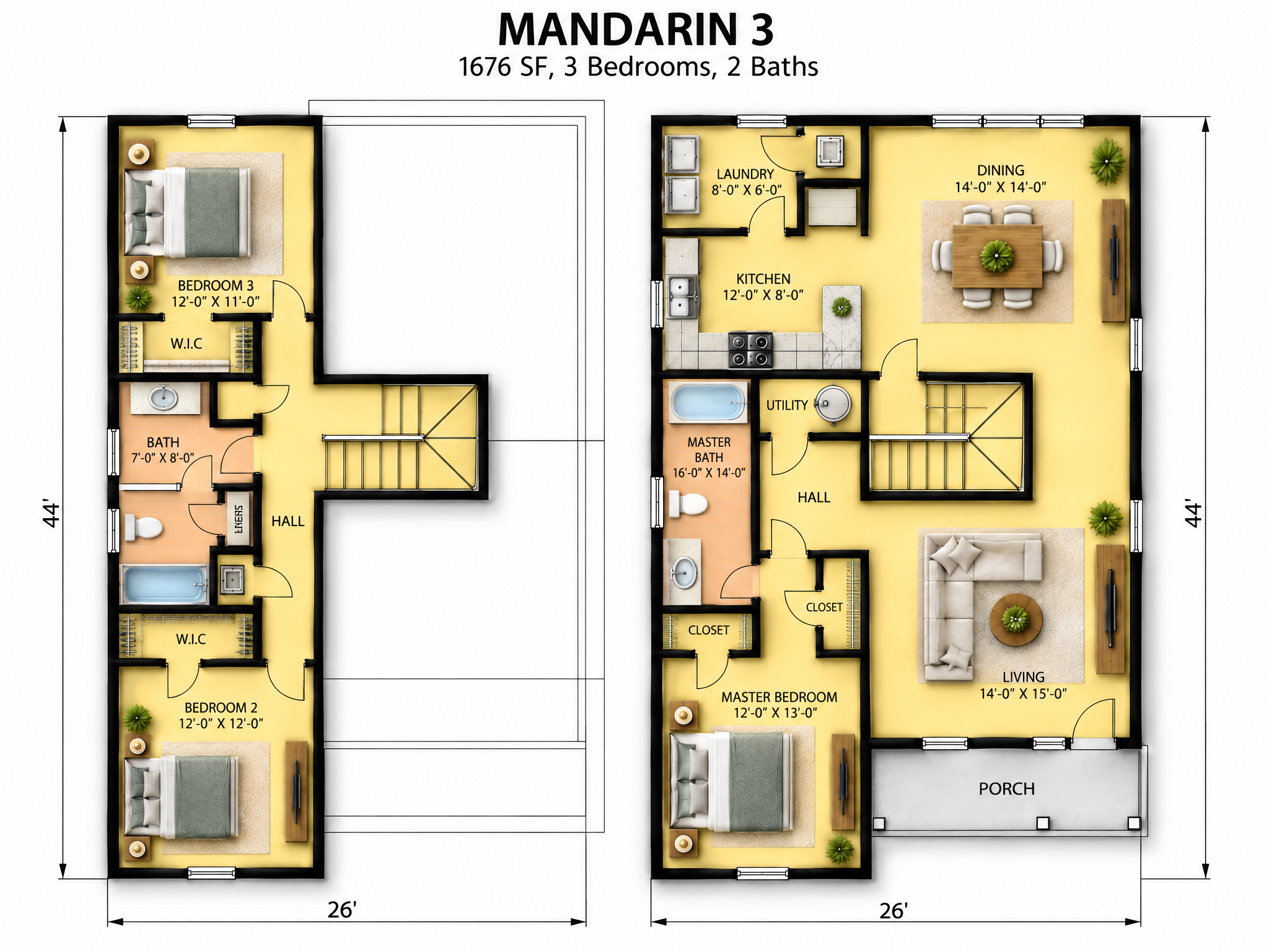 The Mandarin 3 floor plan by Quality Family Homes