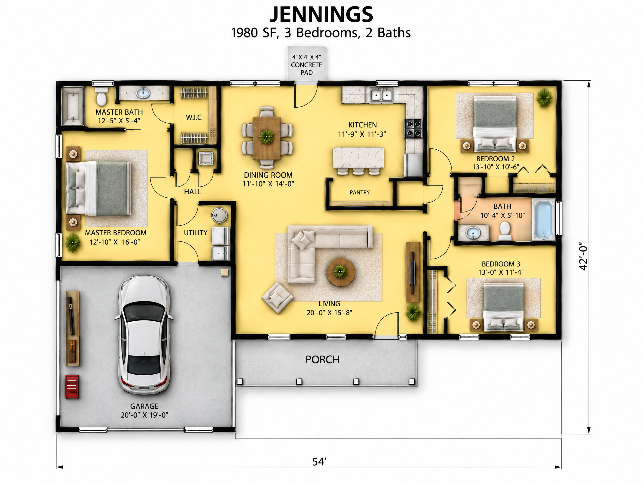 The Jennings floor plan by Quality Family Homes