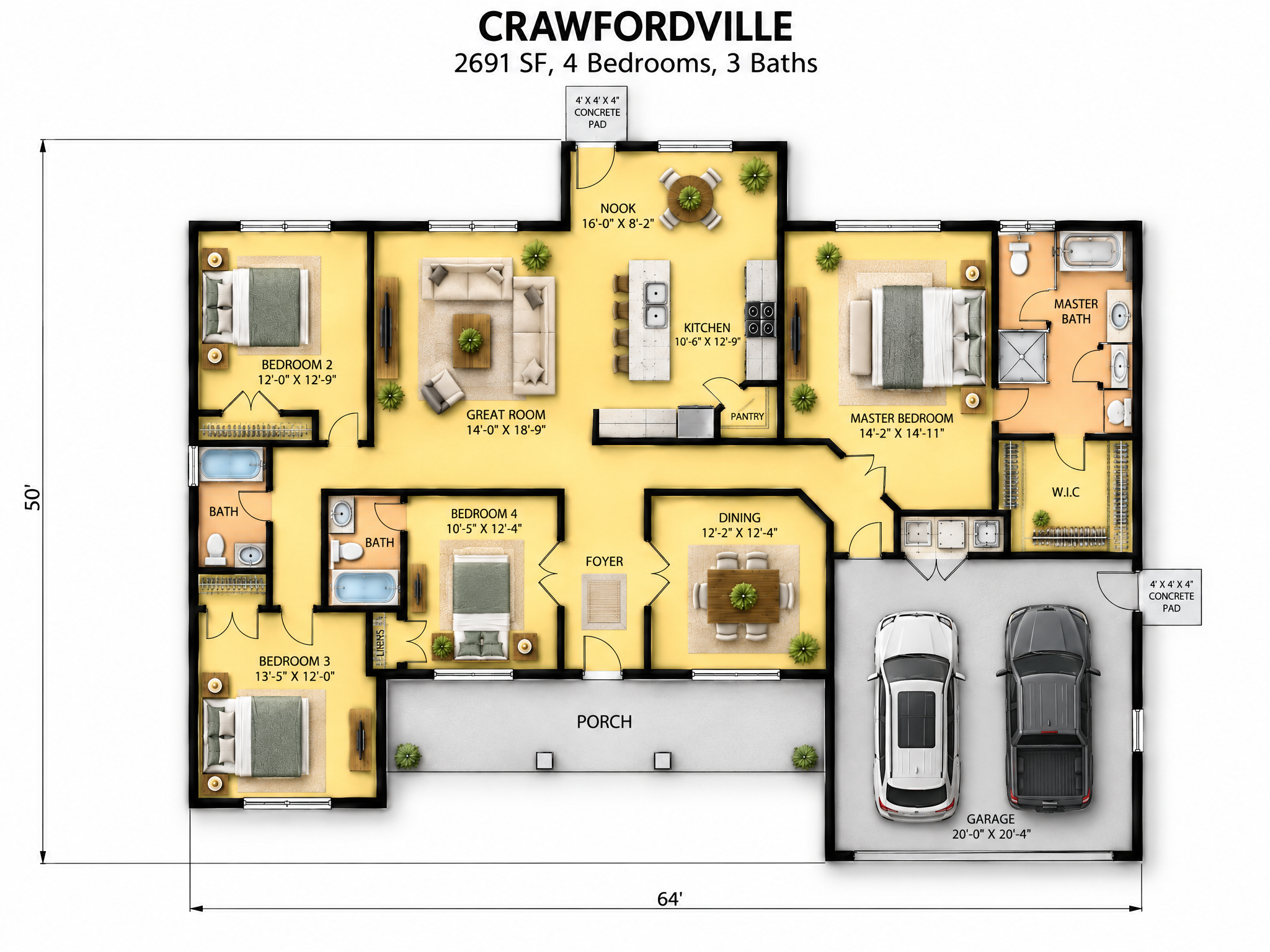 The Crawfordville floor plan by Quality Family Homes