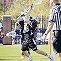 Youth Lacrosse club player saving a shot