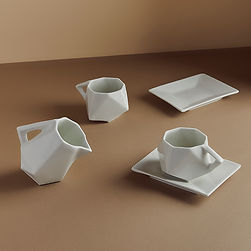 Diamond espresso mug set with milkjug
