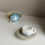 Thumbnail: Planet lungo set - blue & gray stripes (2 cups & plates)