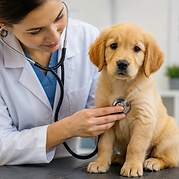 Veterinarian examining a puppy.png