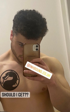 InkBound custom temporary tattoos wearing a tattoo they ordered asking followers if he should get the real thing 