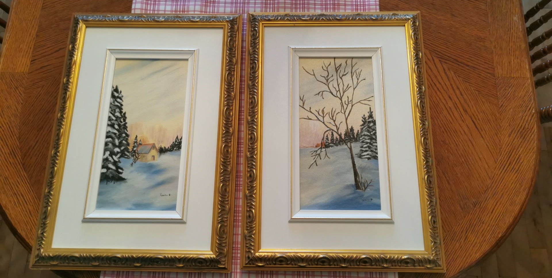 2 peintures avec cadres