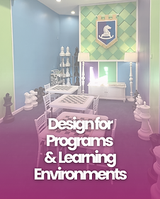 Branded children’s learning space with chess-themed decor, representing program design and educational learning environments
