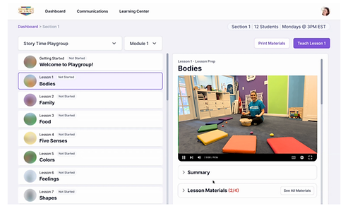 Digital teacher's portal design example for early childhood education programs