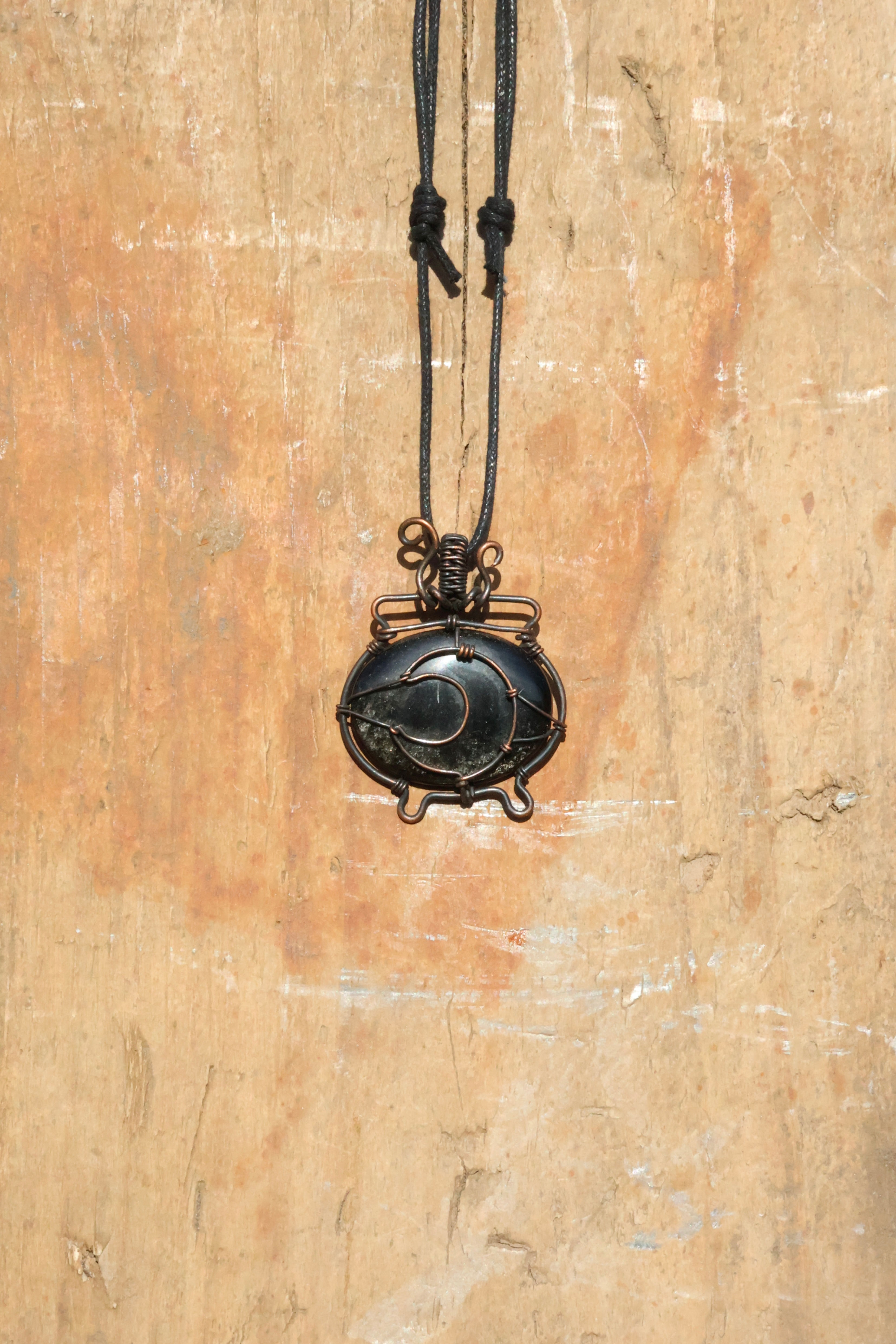 Silver Sheen Obsidian Cauldron Pendant