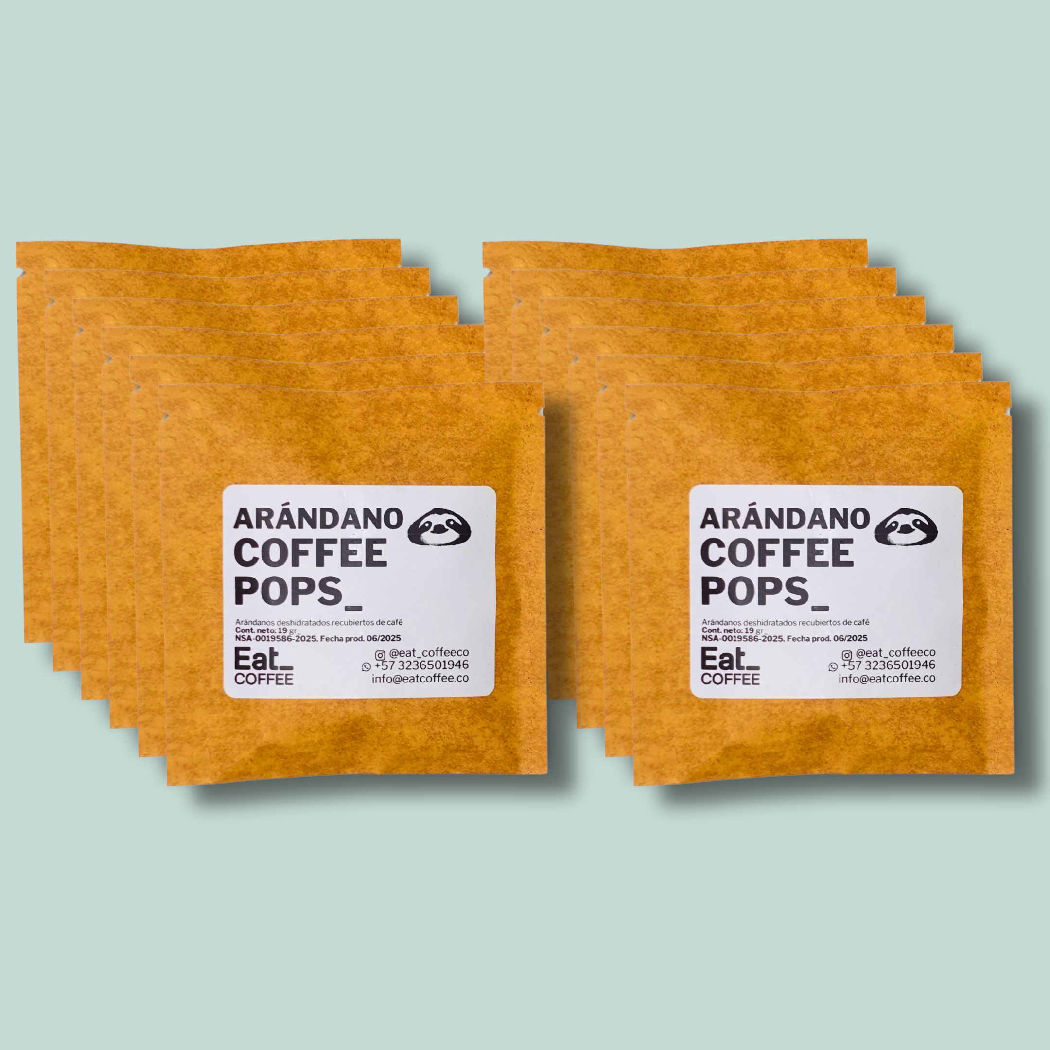 Arándanos Coffee Pops x 19 gr _ Arándanos deshidratados recubiertos x 12 unidade