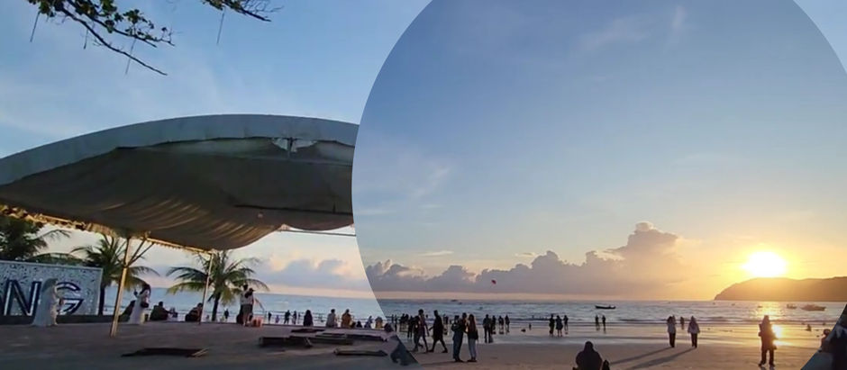 Cenang Beach Langkawi at Sunset Matahari Terbenam - 200m Public Carpark Nearby