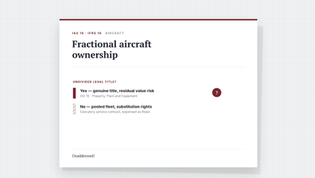 Working-paper illustration: does a fractional interest in a business jet meet the identified-asset test, or is it an executory service contract (IAS 16 and IFRS 16)?