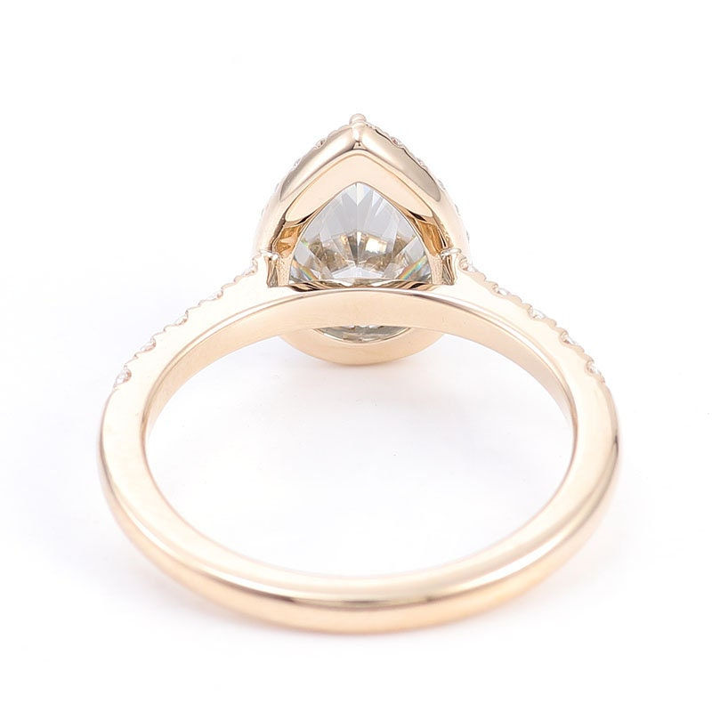 Thumbnail: 2.1 Carat Pear Shape Moissanite Diamond Wedding Ring