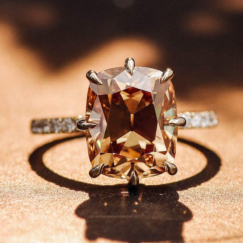 Thumbnail: Cushion Cut Engagement/Solitaire/Anniversary/Promise Ring, 14k Gold Ring