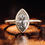 Thumbnail: Marquise Cut Moissanite Engagement Ring, 10K/14K/18K Solid Gold Promise Ring