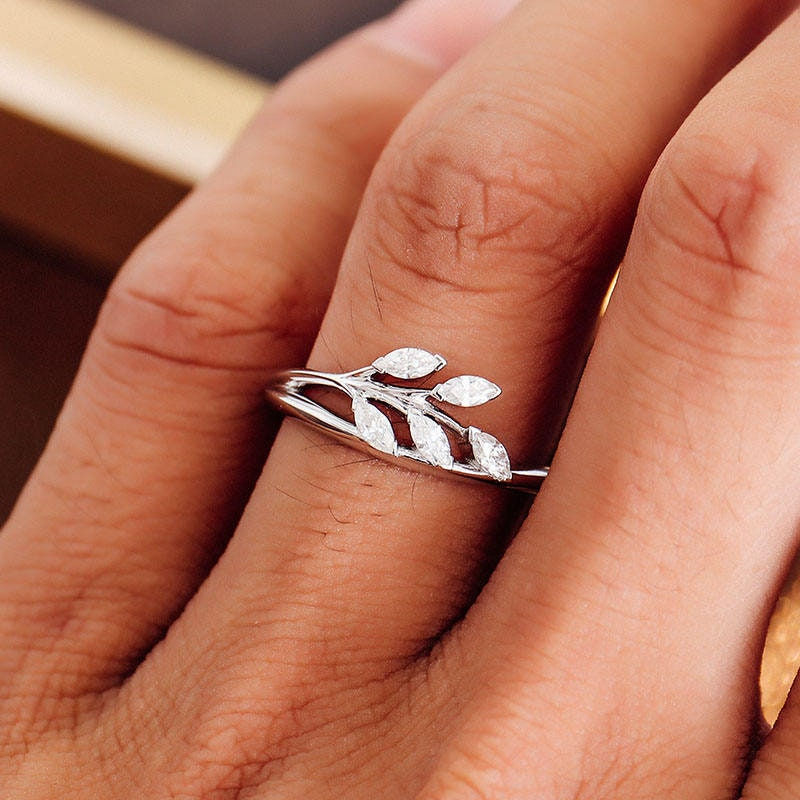 Thumbnail: Marquise Lab Diamond/Moissanite Engagement Ring,Anniversary Ring Gifts For Her