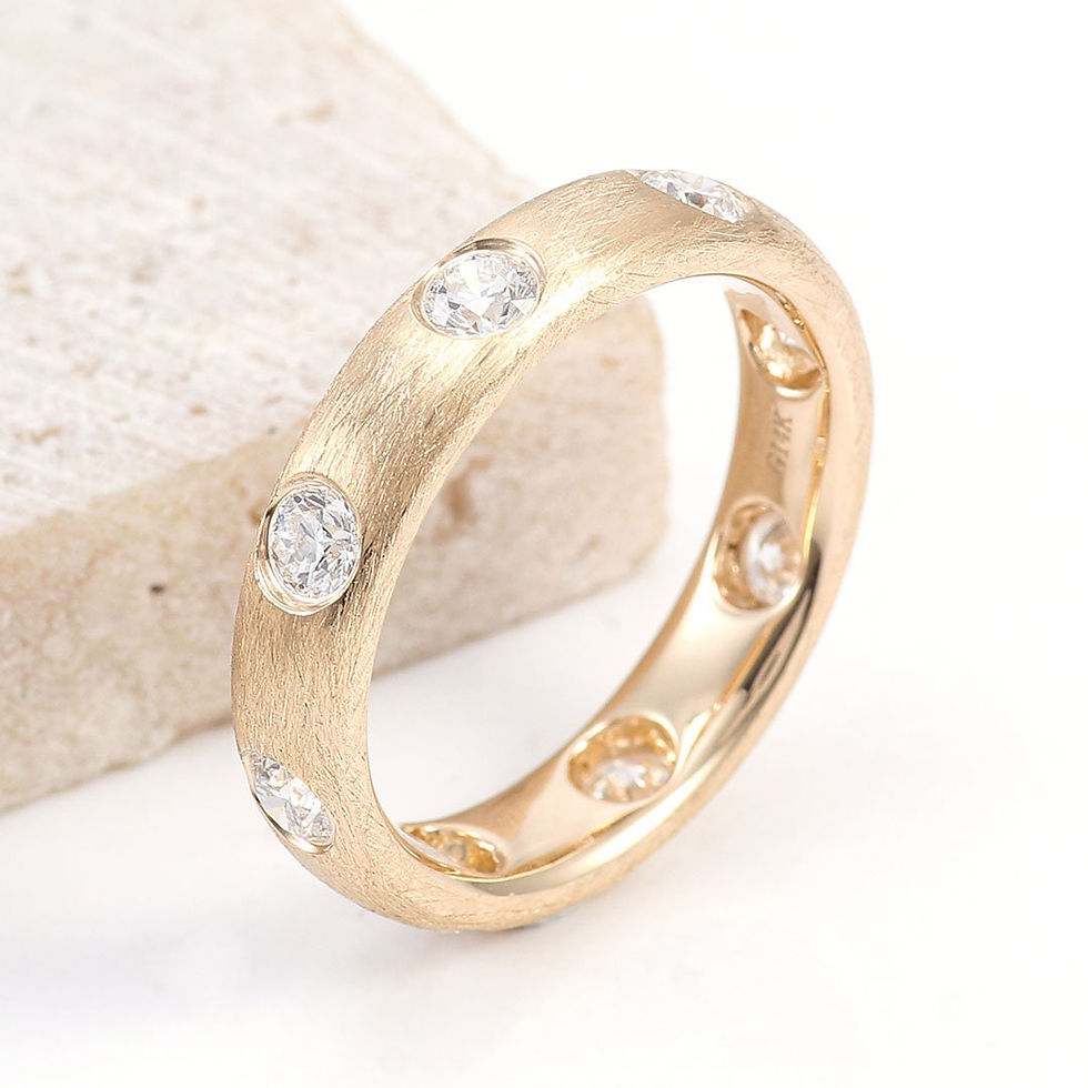 Thumbnail: 3.50 mm Moissanite Diamond Eternity Wedding Band 10K 14K 18K Solid Gold