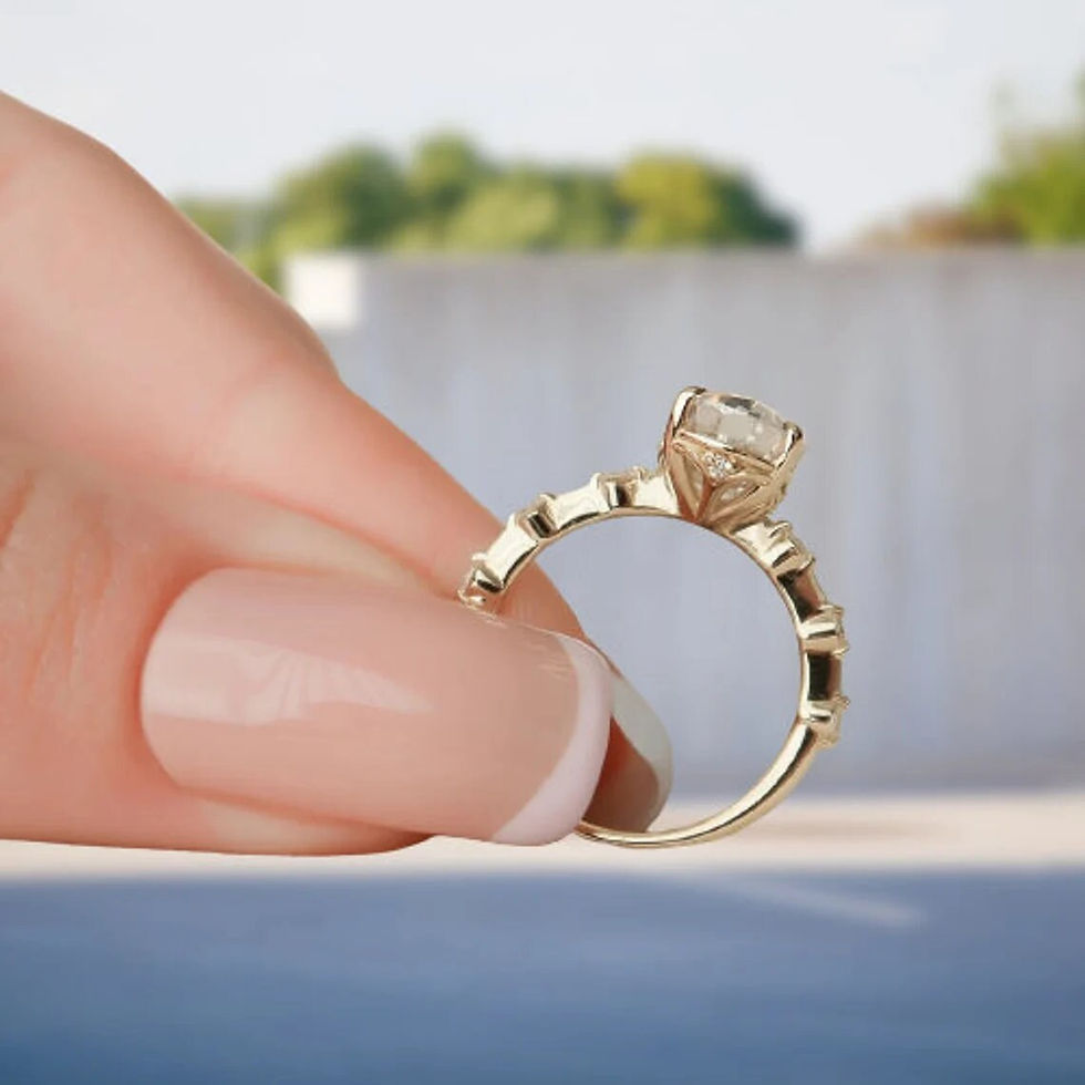 Thumbnail: 2.50 CT Oval Moissanite Engagement Ring 14k Solid Gold promise Ring