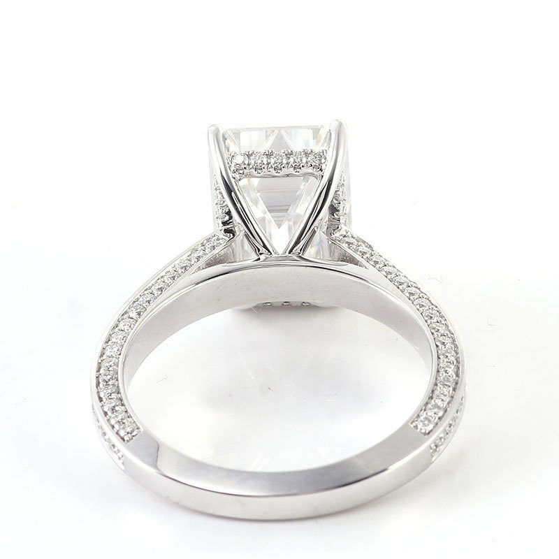 Thumbnail: Emerald Cut Solitaire Moissanite Engagement Ring / Diamond Ring / 14K Gold Ring