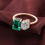 Thumbnail: Fancy Shape Oval And Emerald Cut Moissanite Toi et Moi Engagement Ring