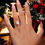 Thumbnail: Classic 3 carat VVS Radiant Cut Moissanite Rings With Halo Design Gold Ring
