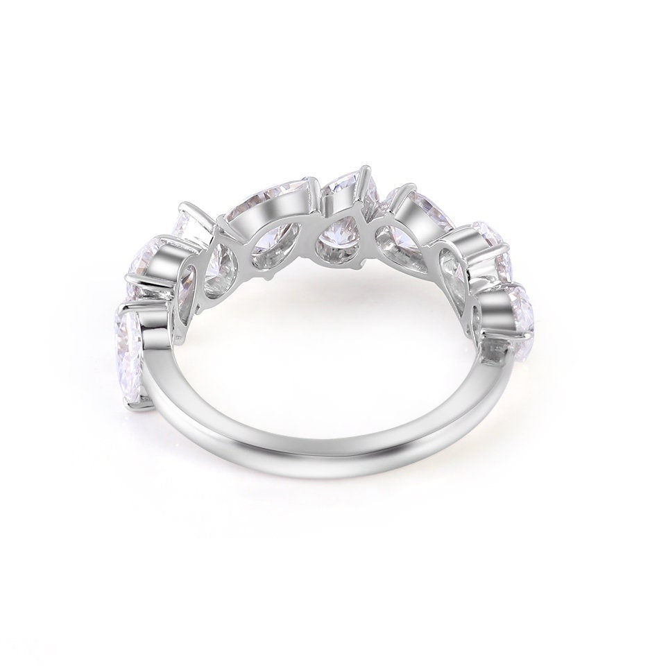 Thumbnail: Pear cut Moissanite wedding band women Yellow Gold Moissanite Ring